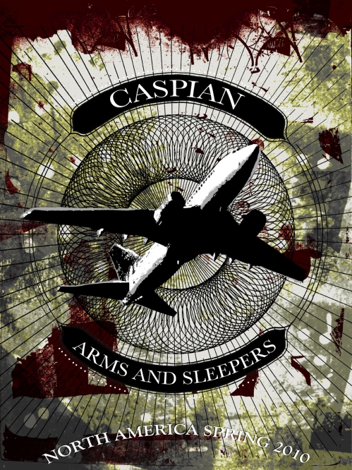 Poster design for Caspian & Arms And Sleepers North American Tour - Kris Johnsen 2010