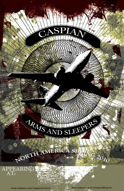 Poster design for Caspian & Arms And Sleepers North American Tour - Kris Johnsen 2010