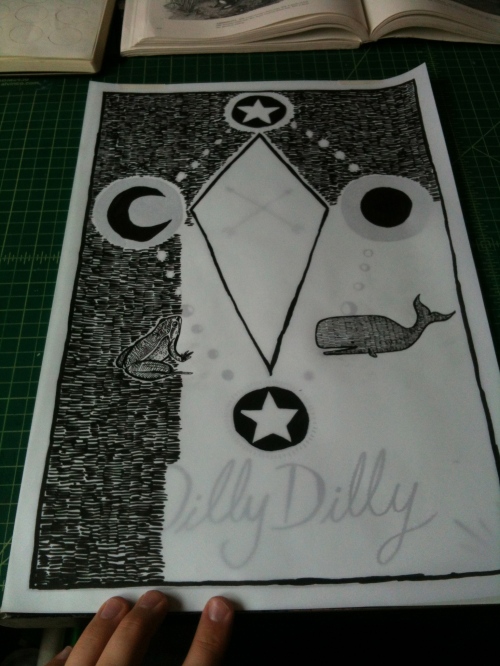 Poster printing process for Dilly Dilly - Kris Johnsen 2012