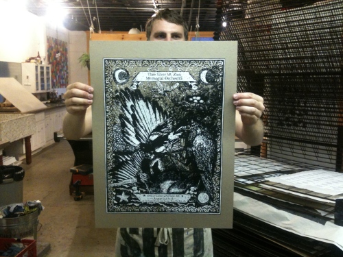 Thee Silver Mt. Zion Memorial Orchestra Poster. SPACE Gallery 8.2.2012 Portland, ME - Kris Johnsen 2012