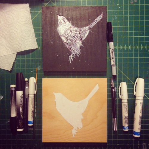 Dead Bird Paintings - Kris Johnsen 2014